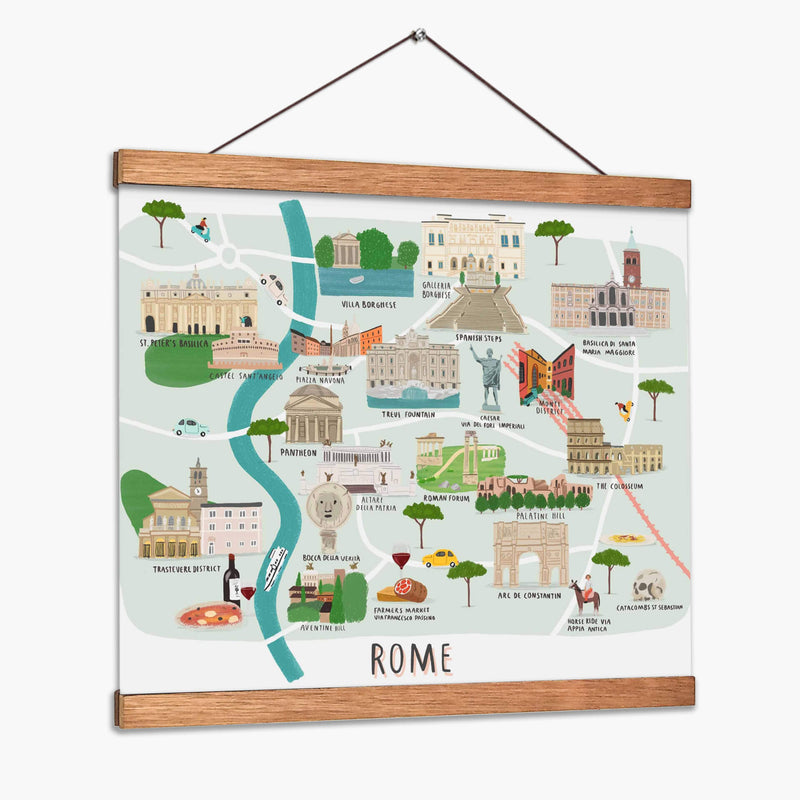 Mapa de Roma | Cuadro decorativo de Canvas Lab
