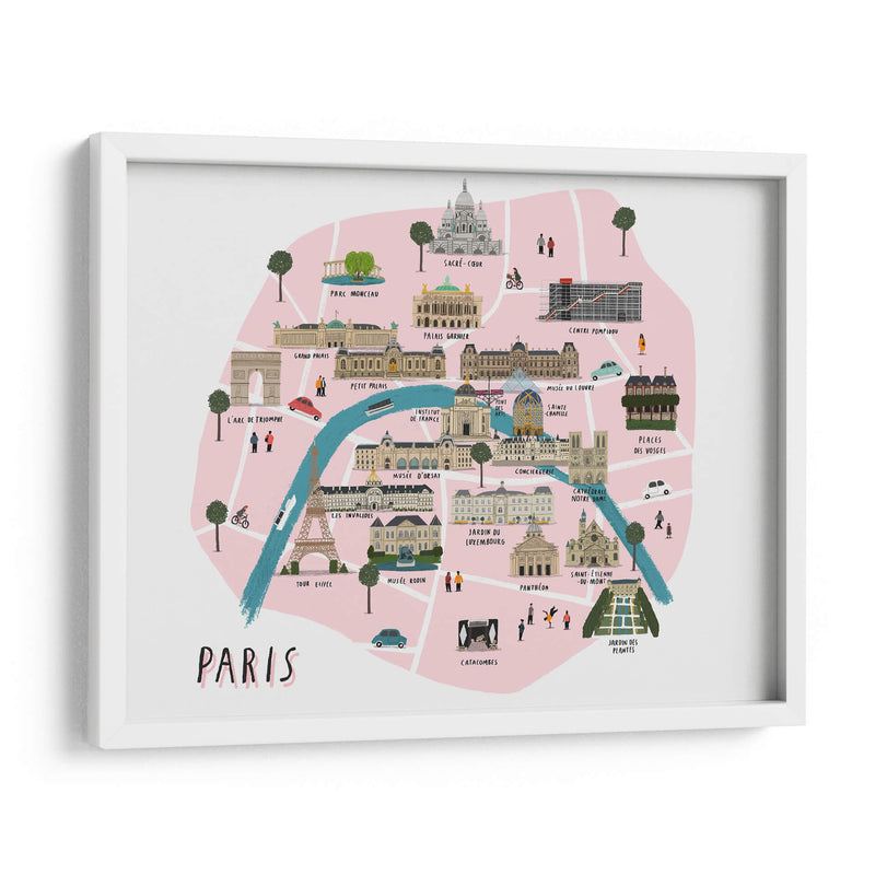 Mapa ilustrado de París | Cuadro decorativo de Canvas Lab