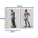Estatuas graffiteadas - Set de 2 - David Aste - Cuadro decorativo | Canvas Lab