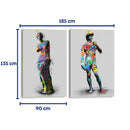 Estatuas graffiteadas - Set de 2 - David Aste - Cuadro decorativo | Canvas Lab