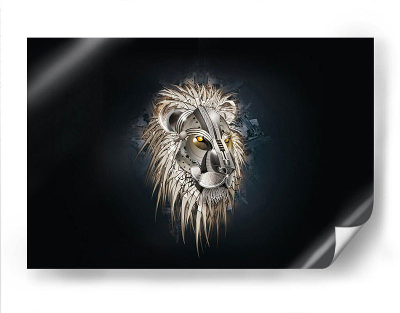 León metálico | Cuadro decorativo de Canvas Lab