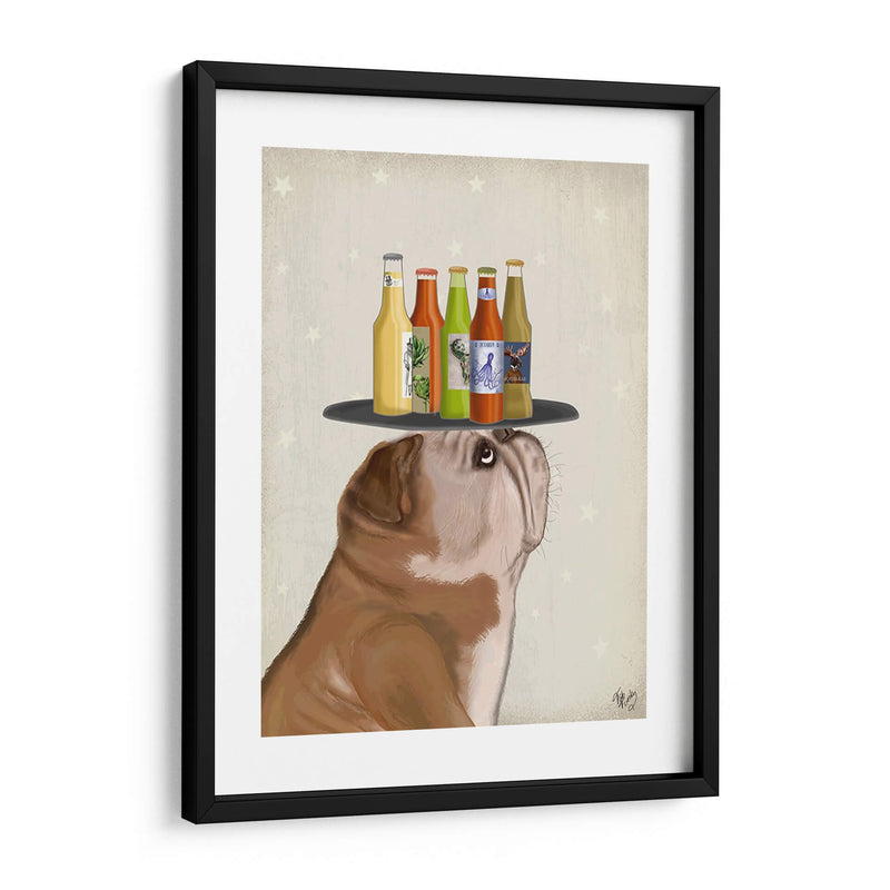 Inglés Bulldog Beer Lover - Fab Funky | Cuadro decorativo de Canvas Lab