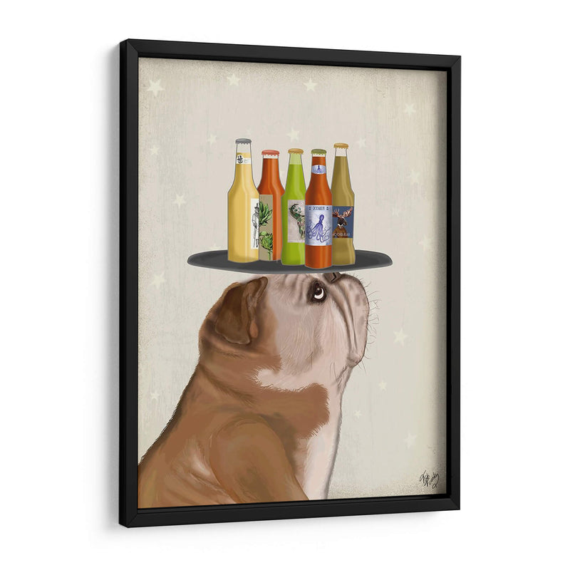 Inglés Bulldog Beer Lover - Fab Funky | Cuadro decorativo de Canvas Lab