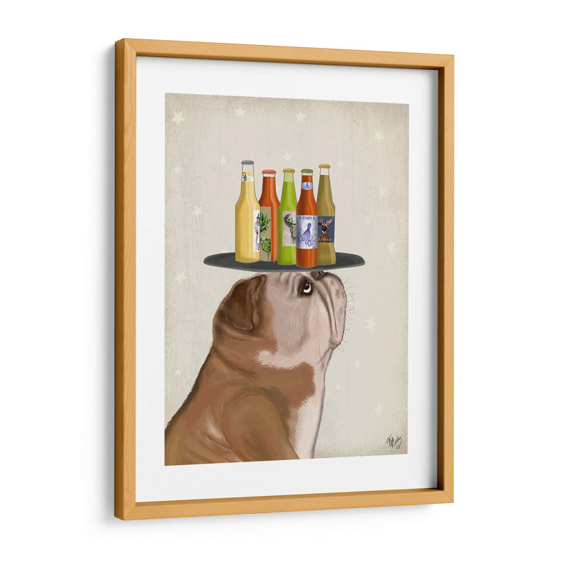 Inglés Bulldog Beer Lover - Fab Funky | Cuadro decorativo de Canvas Lab