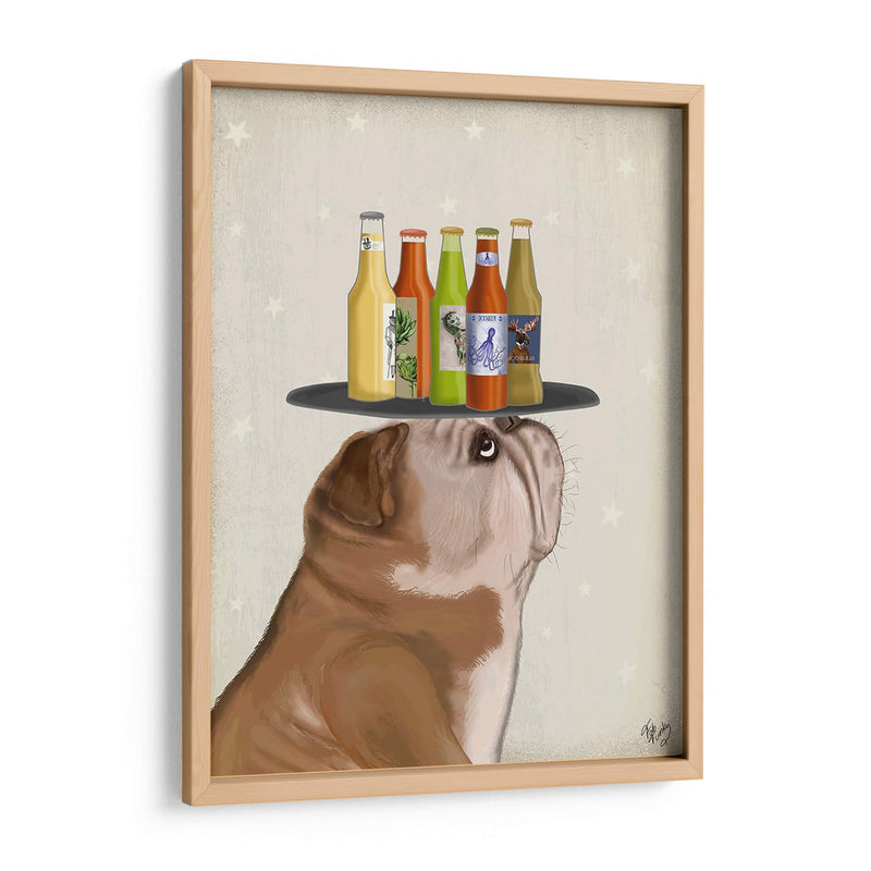 Inglés Bulldog Beer Lover - Fab Funky | Cuadro decorativo de Canvas Lab