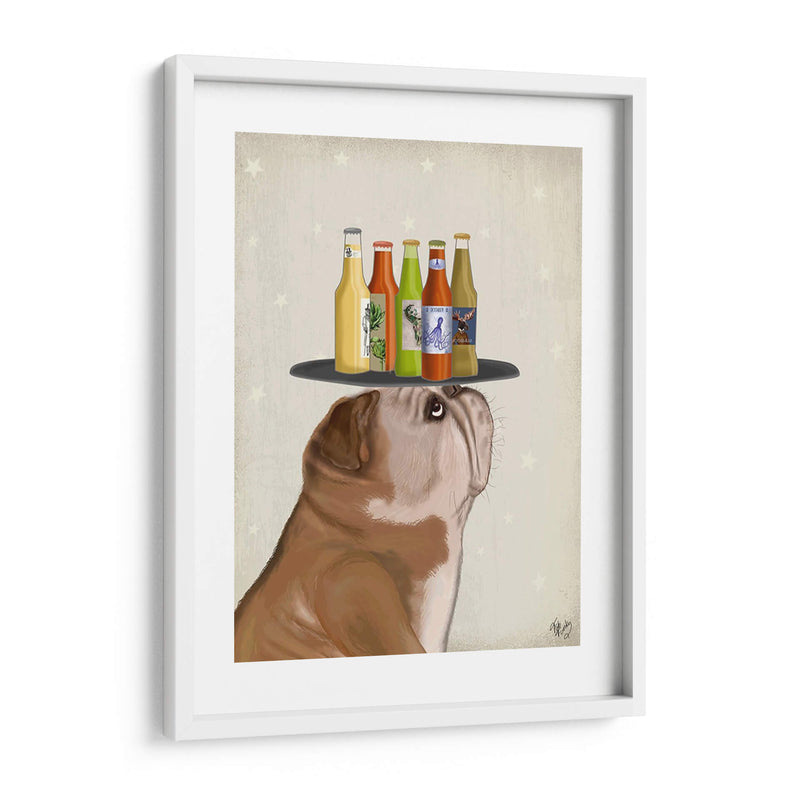 Inglés Bulldog Beer Lover - Fab Funky | Cuadro decorativo de Canvas Lab