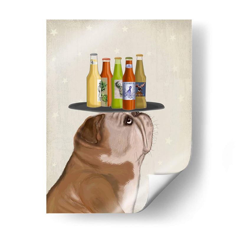 Inglés Bulldog Beer Lover - Fab Funky | Cuadro decorativo de Canvas Lab