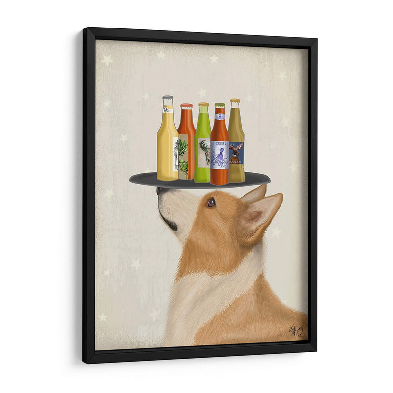 Corgi Tan White Beer Lover - Fab Funky | Cuadro decorativo de Canvas Lab
