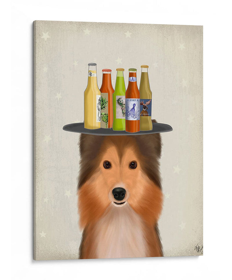 Shetland Sheepdog Beer Lover - Fab Funky | Cuadro decorativo de Canvas Lab