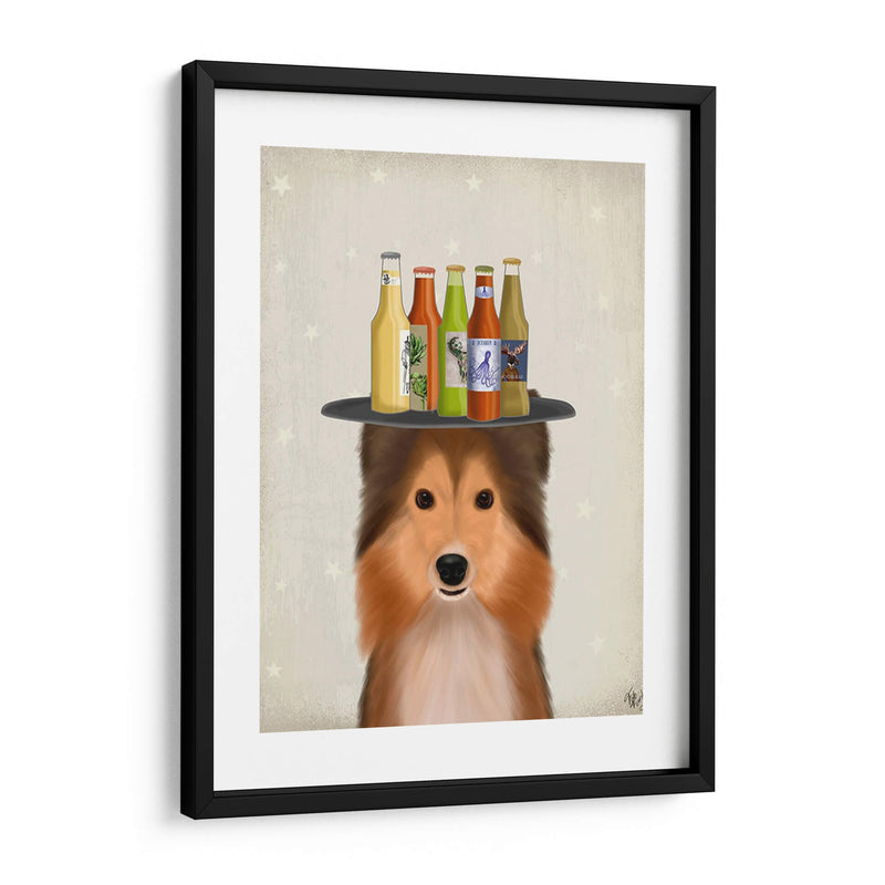 Shetland Sheepdog Beer Lover - Fab Funky | Cuadro decorativo de Canvas Lab