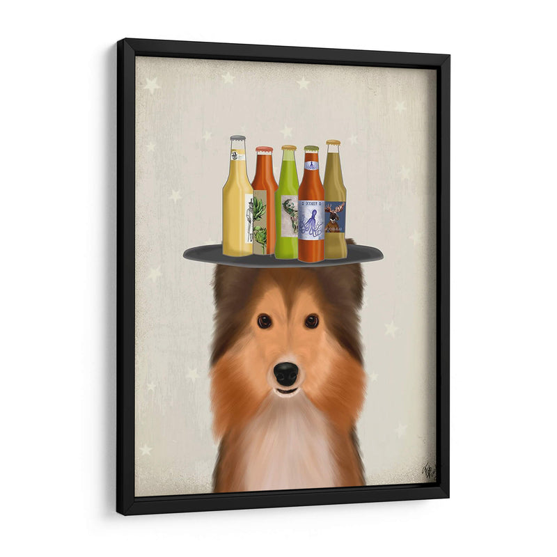 Shetland Sheepdog Beer Lover - Fab Funky | Cuadro decorativo de Canvas Lab