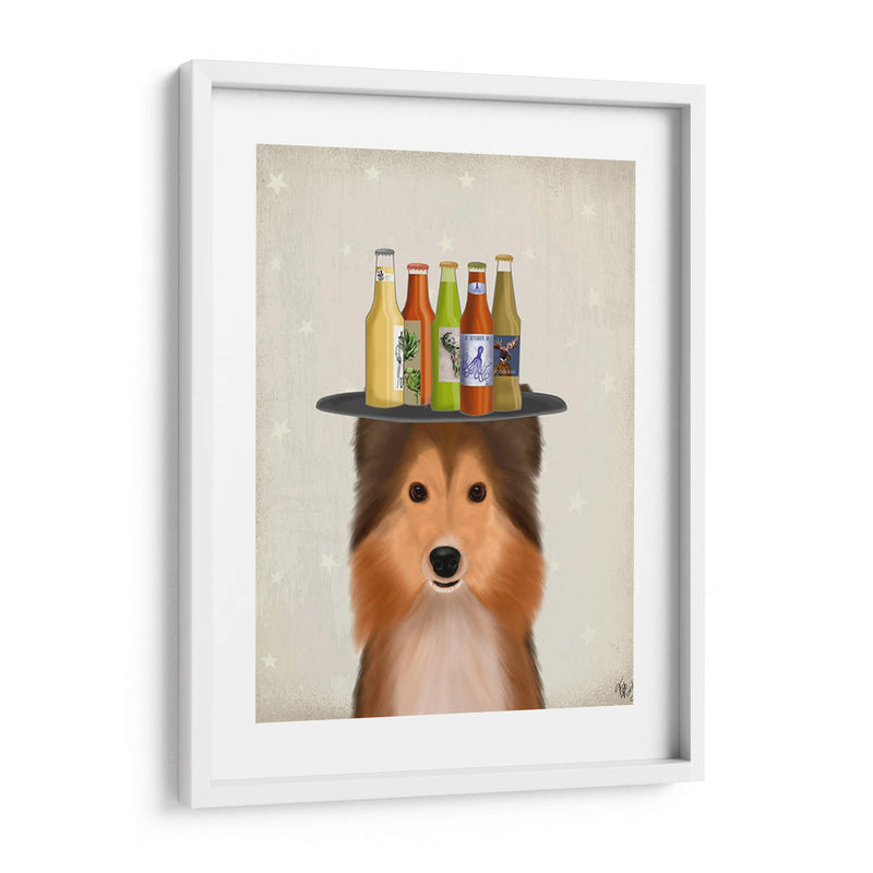 Shetland Sheepdog Beer Lover - Fab Funky | Cuadro decorativo de Canvas Lab