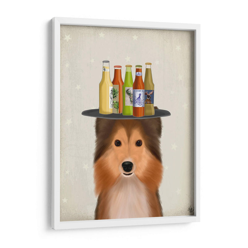 Shetland Sheepdog Beer Lover - Fab Funky | Cuadro decorativo de Canvas Lab