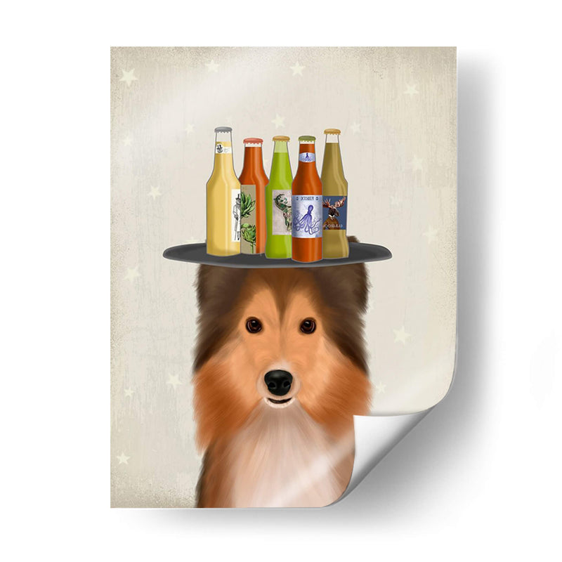 Shetland Sheepdog Beer Lover - Fab Funky | Cuadro decorativo de Canvas Lab