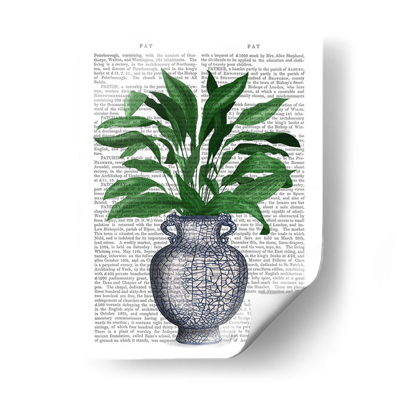 Jarrón Chinoiserie 2, Con Impresión De Libros De Plantas. - Fab Funky | Cuadro decorativo de Canvas Lab