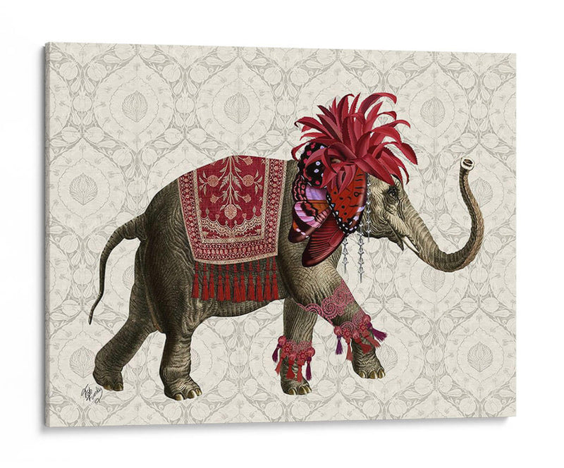 Niraj Elefante, Rojo - Fab Funky | Cuadro decorativo de Canvas Lab
