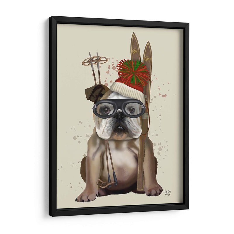 Bulldog Inglés, Esquí - Fab Funky | Cuadro decorativo de Canvas Lab