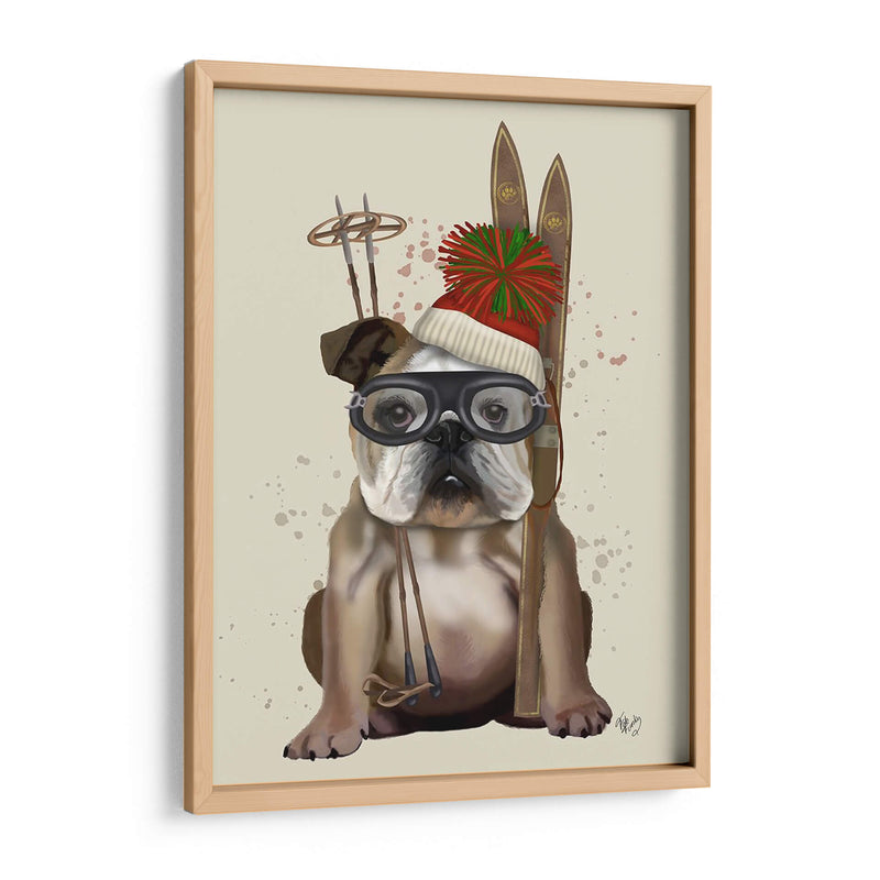 Bulldog Inglés, Esquí - Fab Funky | Cuadro decorativo de Canvas Lab