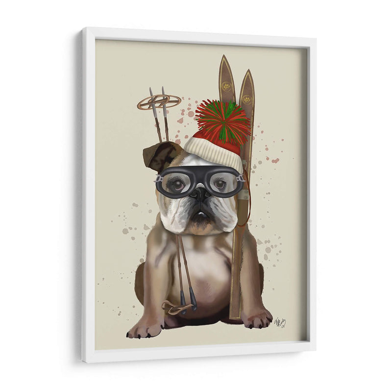 Bulldog Inglés, Esquí - Fab Funky | Cuadro decorativo de Canvas Lab