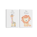 Safari - Jirafa y León - Set de 2 - Cuadro decorativo | Canvas Lab
