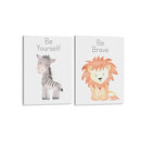 Safari - Cebra y León - Set de 2 - Cuadro decorativo | Canvas Lab