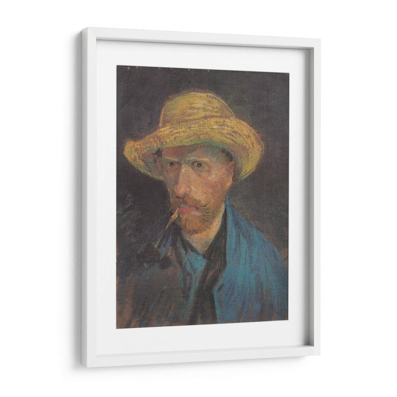 Autorretrato con sombrero de paja y pipa - Vincent Van Gogh | Cuadro decorativo de Canvas Lab