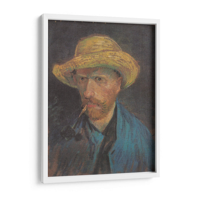 Autorretrato con sombrero de paja y pipa - Vincent Van Gogh | Cuadro decorativo de Canvas Lab