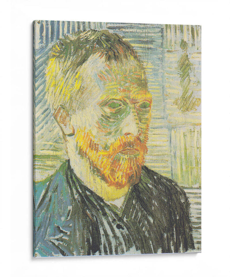 Autorretrato con estampado japonés - Vincent Van Gogh | Cuadro decorativo de Canvas Lab