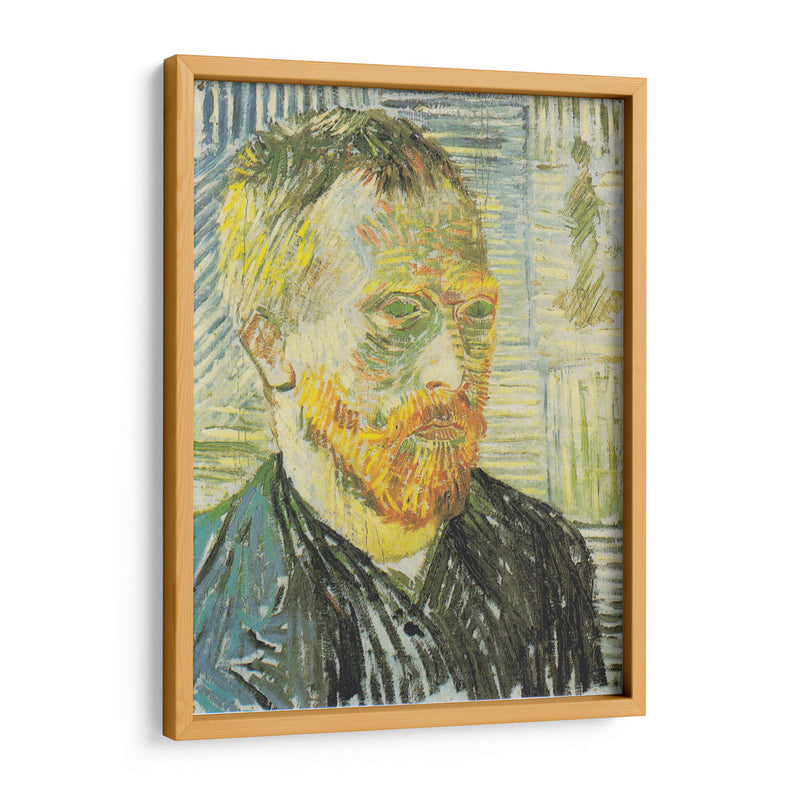 Autorretrato con estampado japonés - Vincent Van Gogh | Cuadro decorativo de Canvas Lab