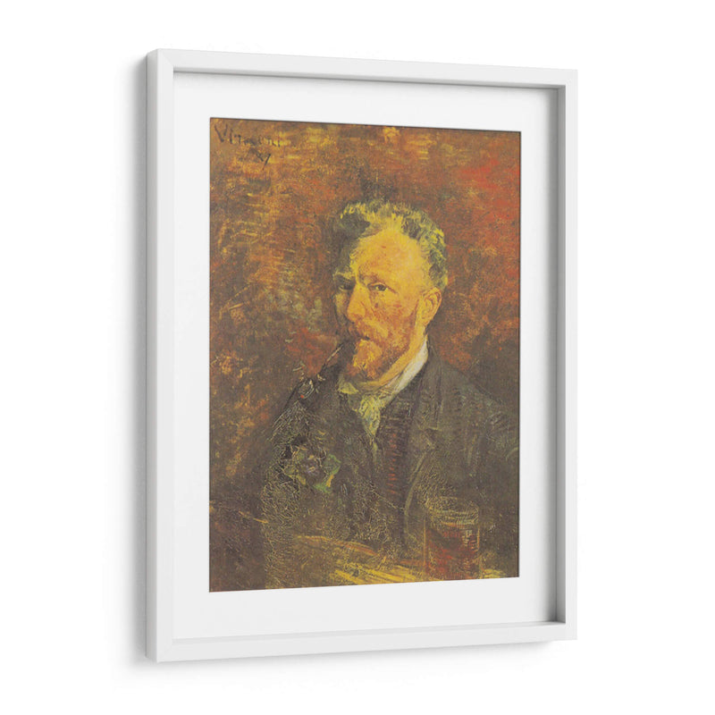 Autorretrato con pipa y vaso - Vincent Van Gogh | Cuadro decorativo de Canvas Lab