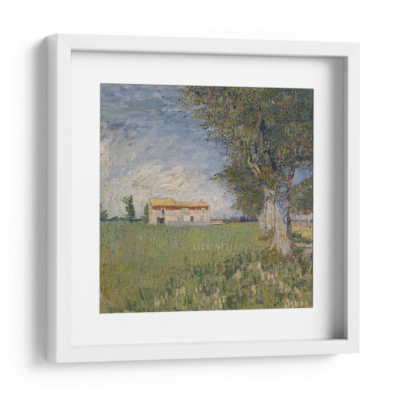 Casa en campo de trigo - Vincent Van Gogh | Cuadro decorativo de Canvas Lab