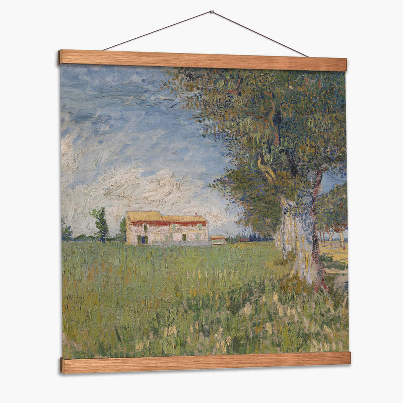 Casa en campo de trigo - Vincent Van Gogh | Cuadro decorativo de Canvas Lab