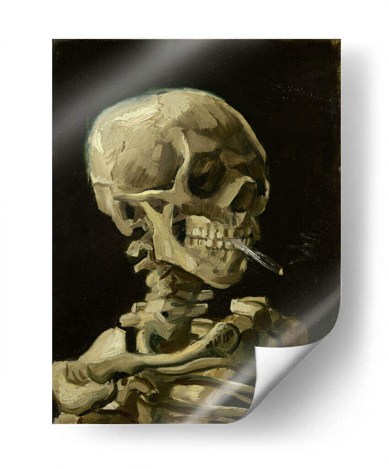 Cráneo fumando un cigarrillo - Vincent Van Gogh | Cuadro decorativo de Canvas Lab