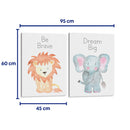 Safari - León y Elefante - Set de 2 - Cuadro decorativo | Canvas Lab