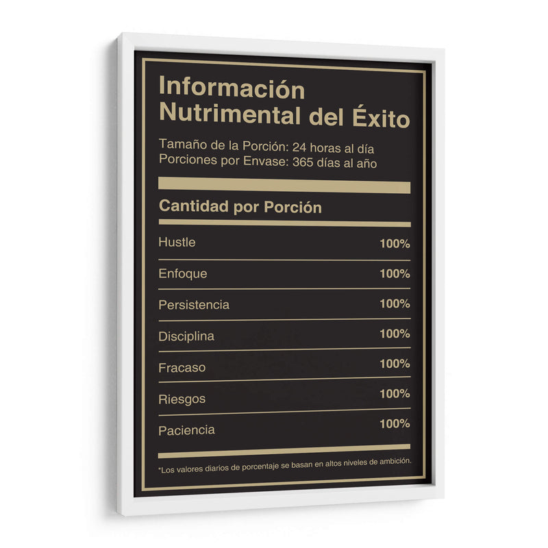Info Nutrimental del èxito | Cuadro decorativo de Canvas Lab