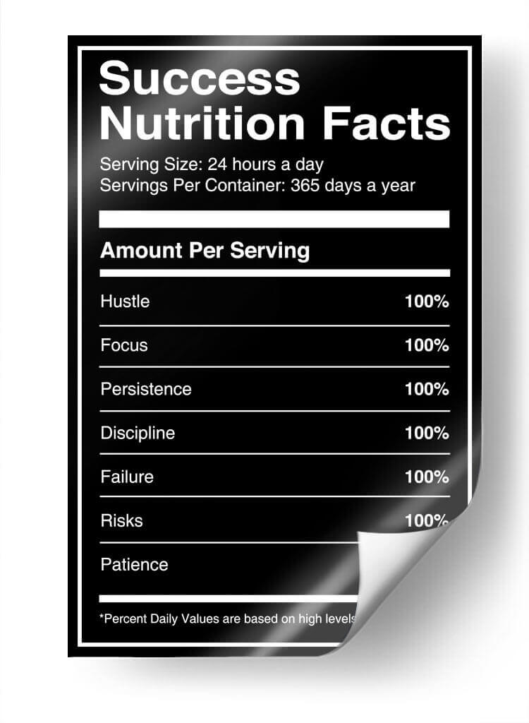 Success Nutrition Facts | Cuadro decorativo de Canvas Lab