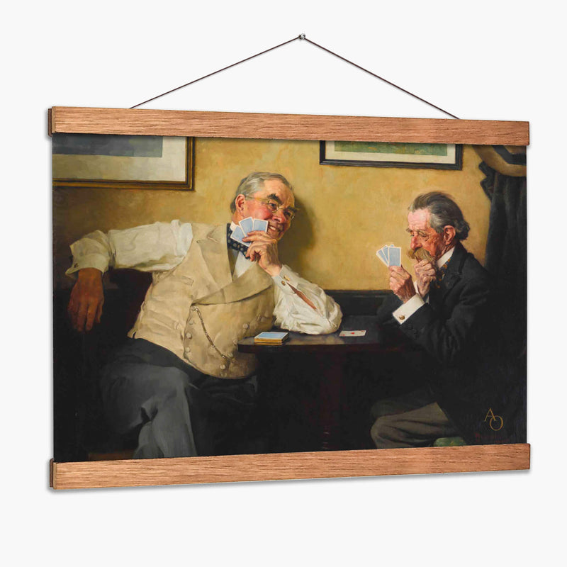 Dos caballeros jugando póquer - Norman Rockwell | Cuadro decorativo de Canvas Lab