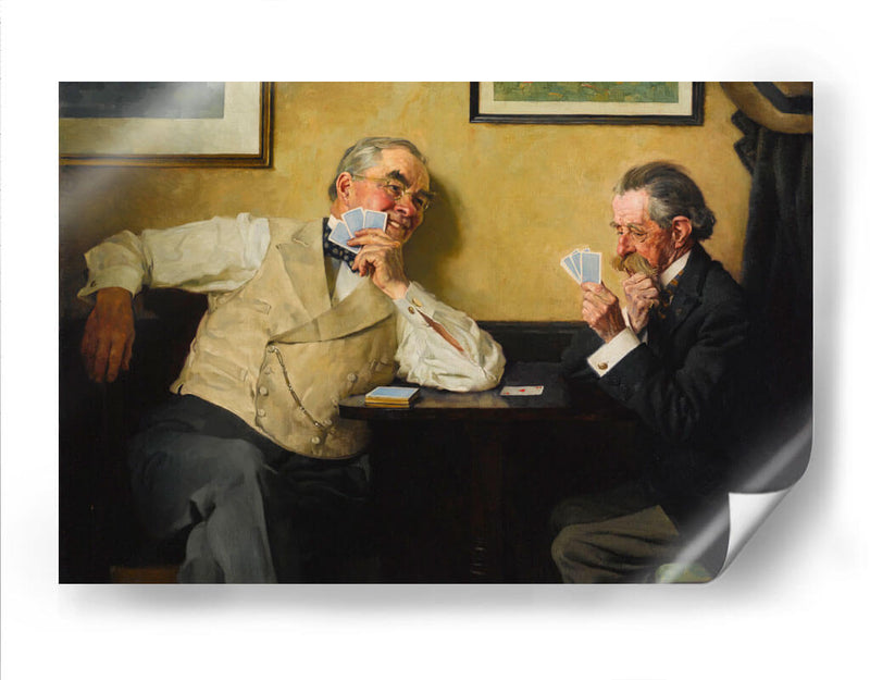 Dos caballeros jugando póquer - Norman Rockwell | Cuadro decorativo de Canvas Lab