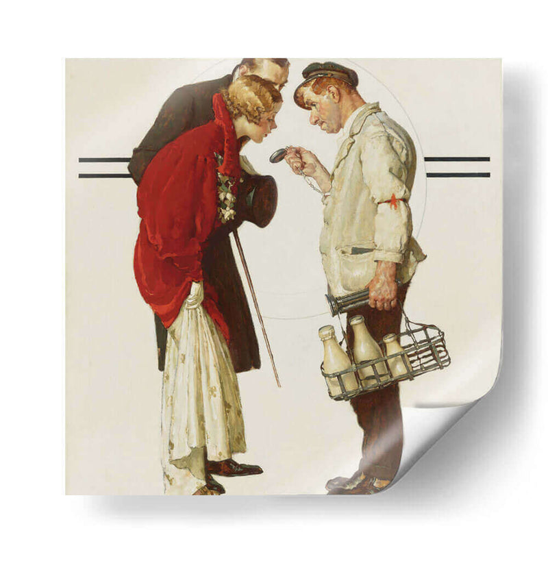 El lechero a tiempo - Norman Rockwell | Cuadro decorativo de Canvas Lab