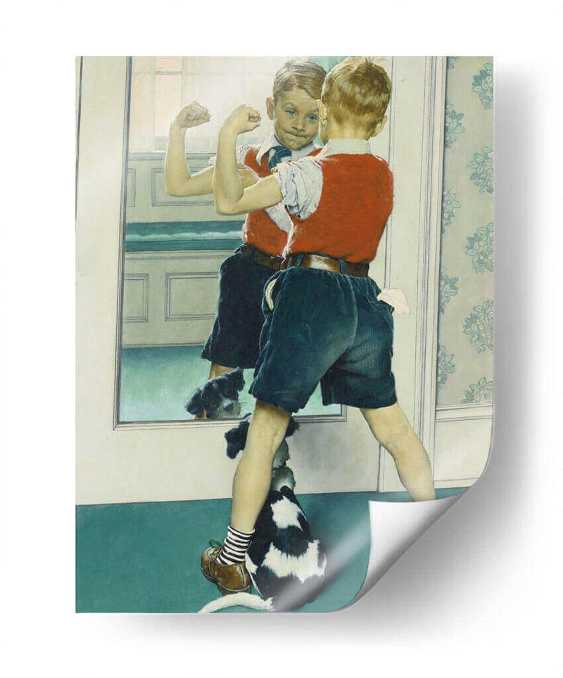 El musculoso - Norman Rockwell | Cuadro decorativo de Canvas Lab