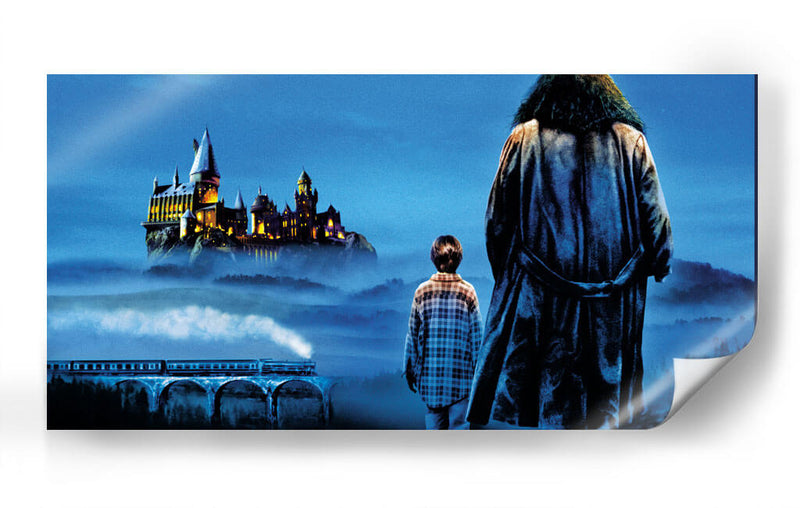 Harry Potter viendo a Hogwarts por primera vez. | Cuadro decorativo de Canvas Lab