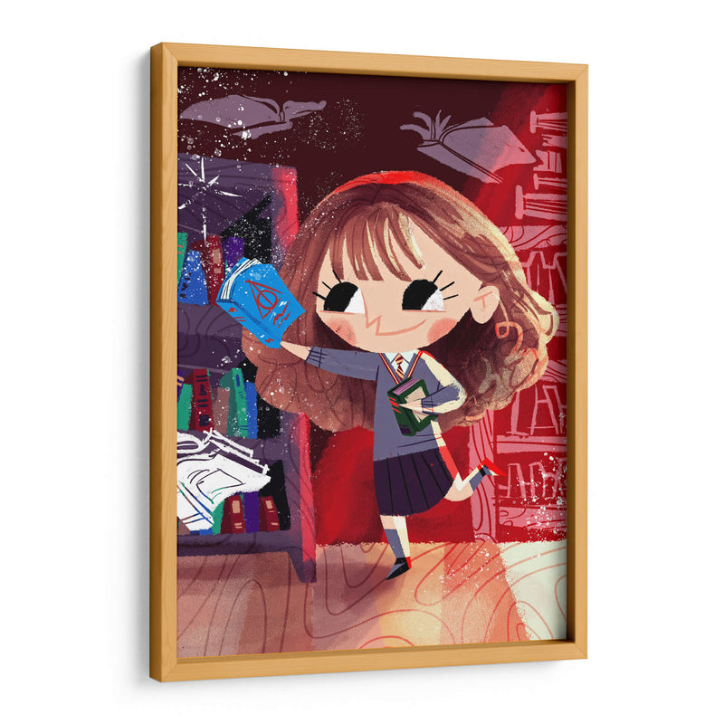 Ilustración de Hermione con libros | Cuadro decorativo de Canvas Lab