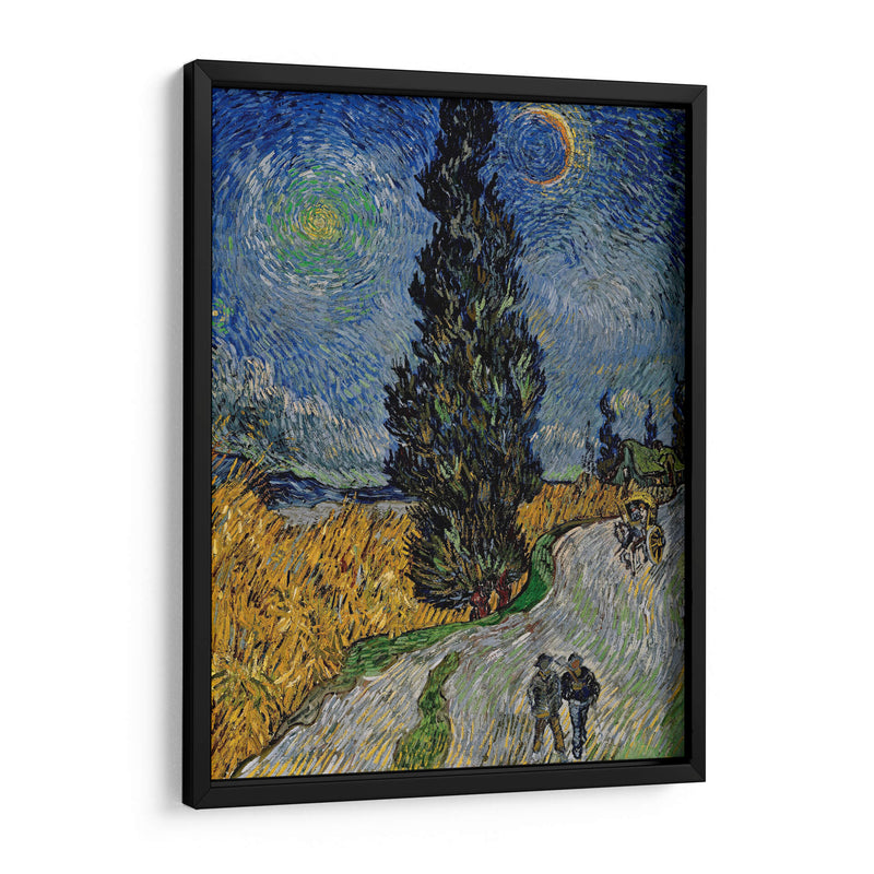 Camino con ciprés bajo el cielo estrellado - Vincent Van Gogh | Cuadro decorativo de Canvas Lab
