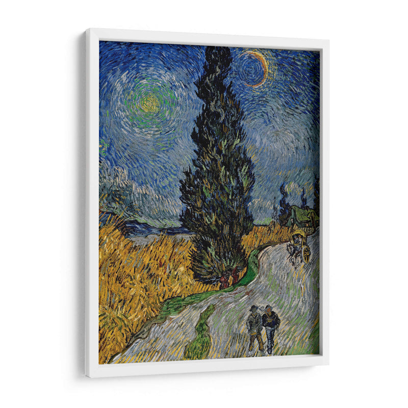 Camino con ciprés bajo el cielo estrellado - Vincent Van Gogh | Cuadro decorativo de Canvas Lab