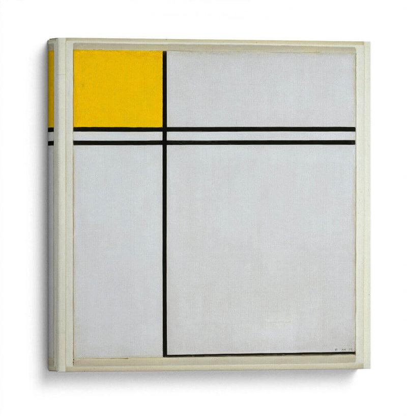 Composición con doble línea y amarillo - Piet Mondrian | Cuadro decorativo de Canvas Lab