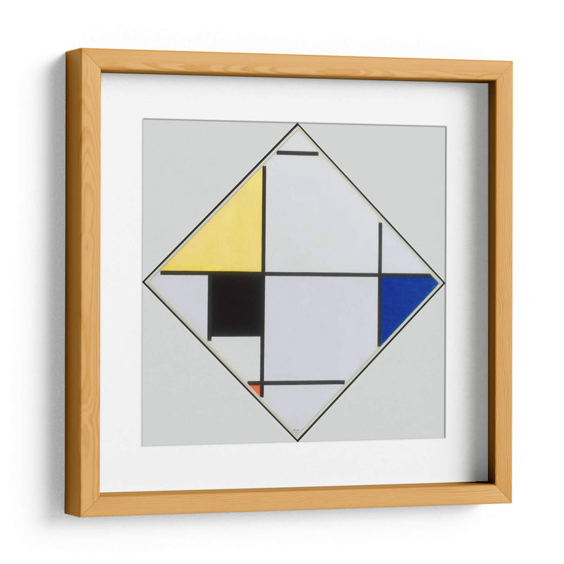 Composición de rombo con amarillo, negro, azul, rojo y gris - Piet Mondrian | Cuadro decorativo de Canvas Lab