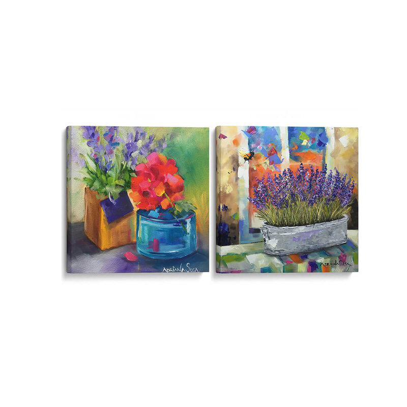 Mi pequeño jardín de flores - Set de 2 - Adriana Sosa - Cuadro decorativo | Canvas Lab