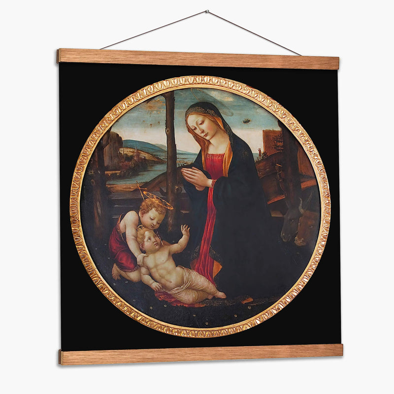 Virgen María con el Niño Dios y San Juanito - Domenico Ghirlandaio | Cuadro decorativo de Canvas Lab