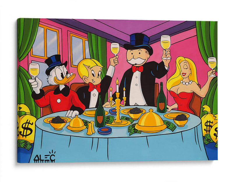 Monopoly Gang Dinner - Alec Monopoly | Cuadro decorativo de Canvas Lab