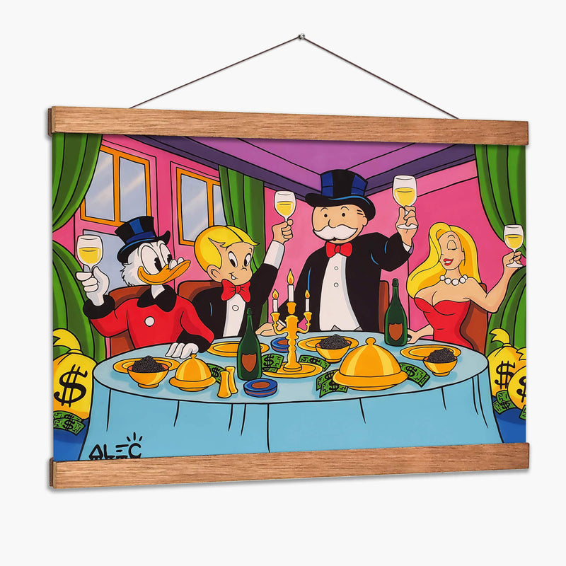 Monopoly Gang Dinner - Alec Monopoly | Cuadro decorativo de Canvas Lab